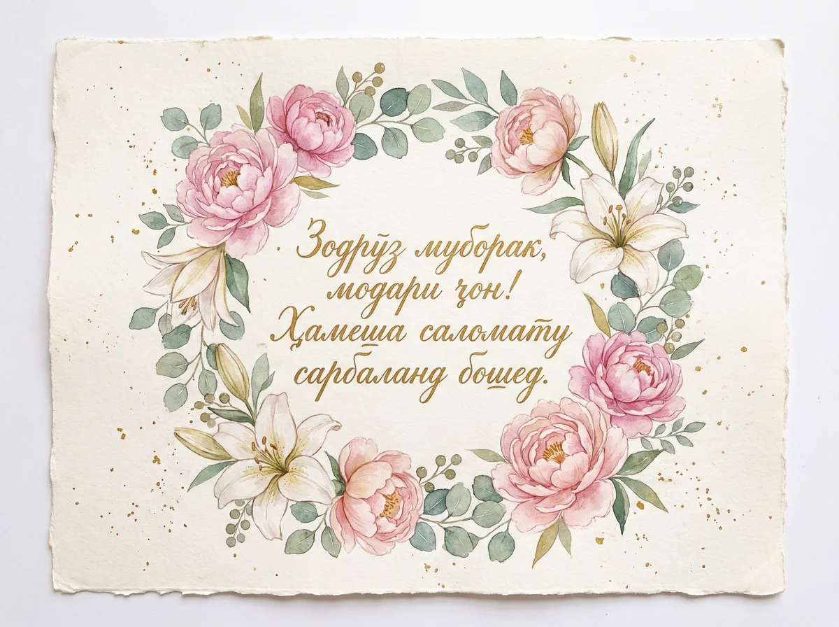 Табрикоти зодрӯз барои модари азиз