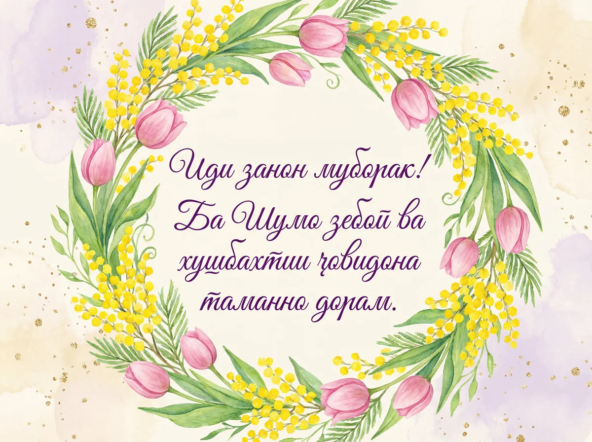 Табрикоти самимӣ ба Рӯзи байналмилалии занон.