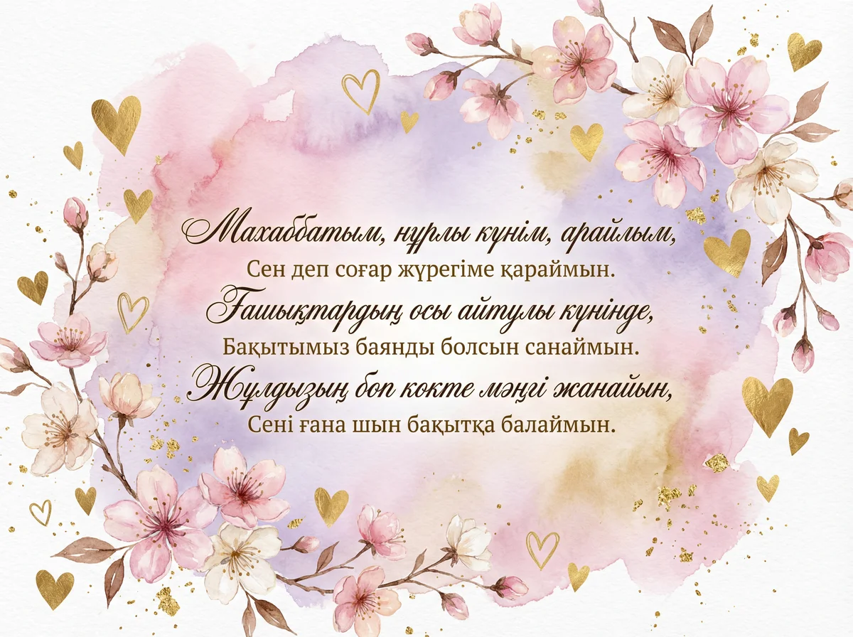 Сүйіктімді Ғашықтар күнімен құттықтау