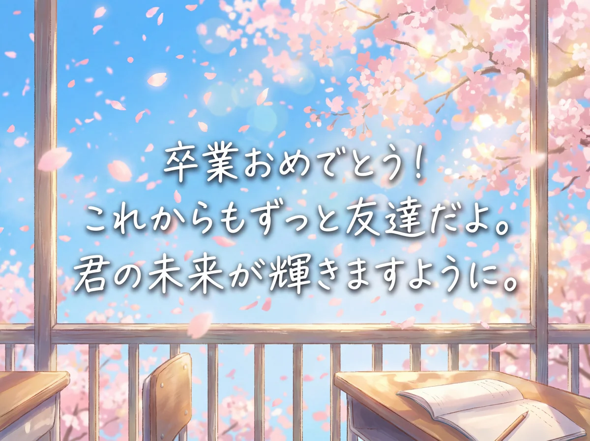 卒業のお祝いメッセージ、友人へ