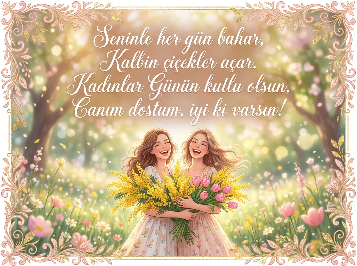 8 Mart Dünya Kadınlar Günü için en yakın arkadaşıma kutlama ...