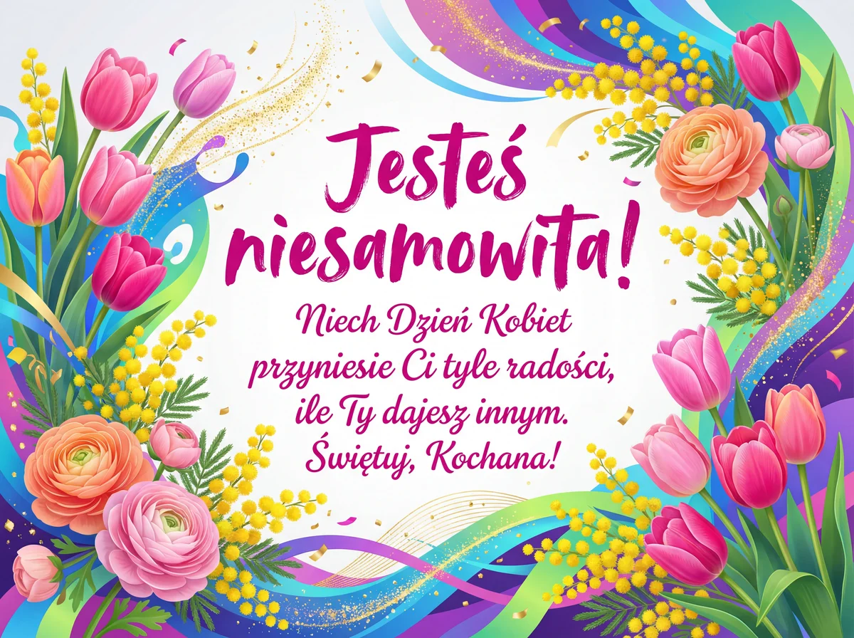 kartka na Dzień Kobiet dla przyjaciółki