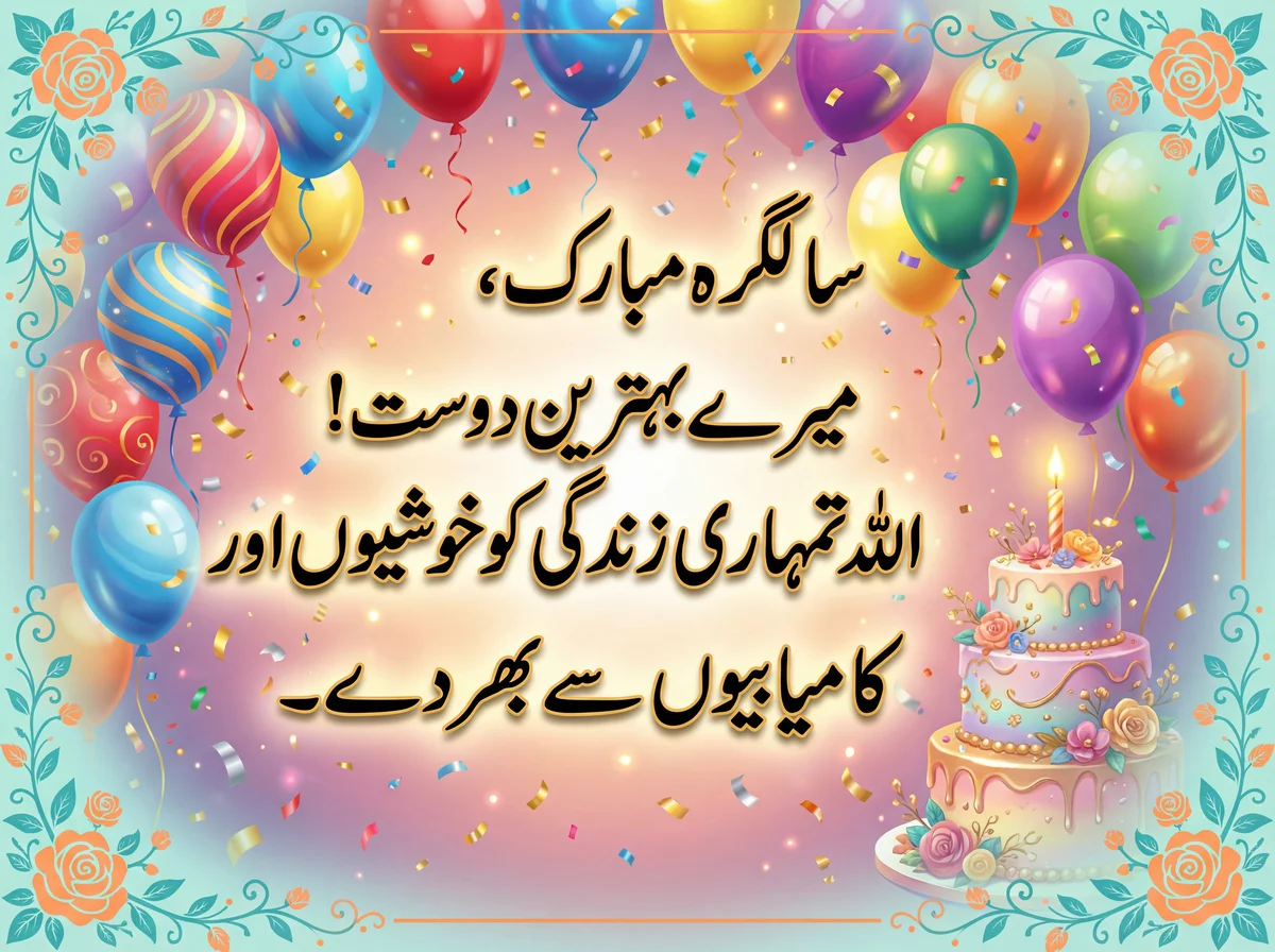 پیارے دوست کو سالگرہ کی مبارکباد کا پیغام