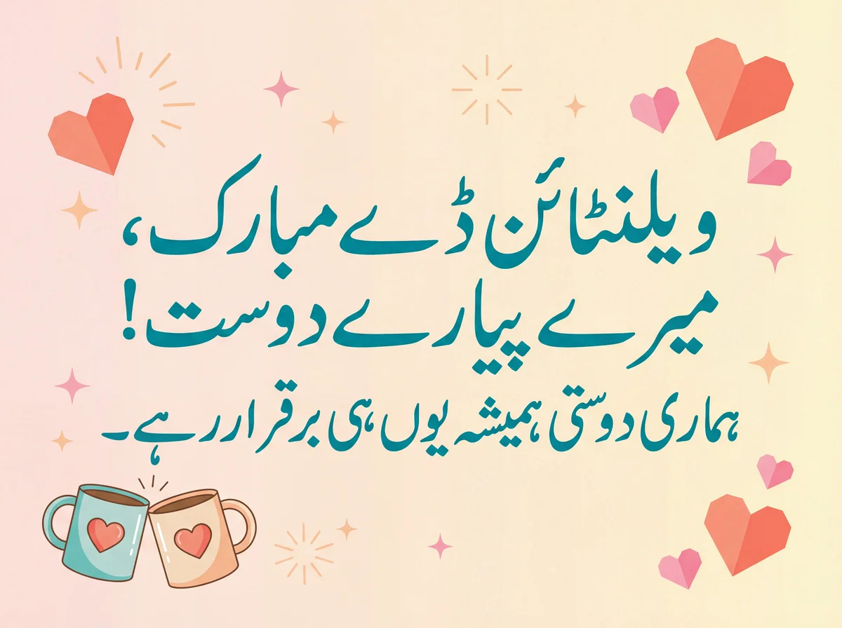 ویلنٹائنز ڈے پر دوست کے لیے مبارکباد