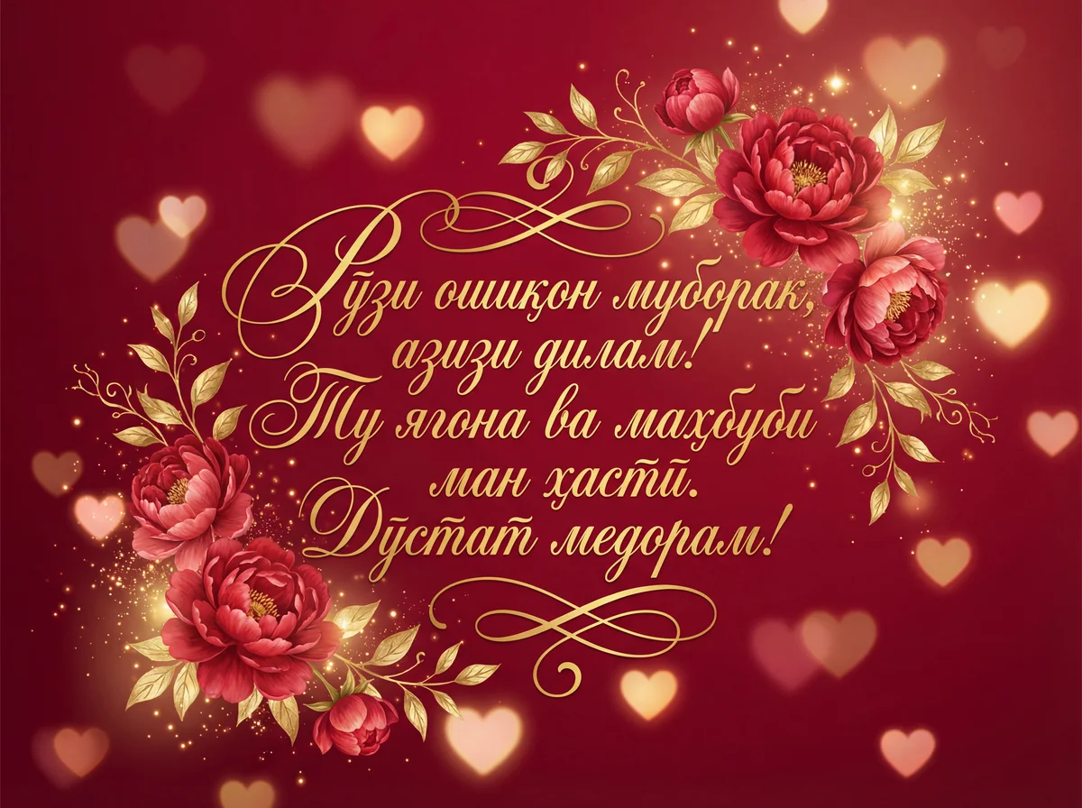 Табрикоти Рӯзи ошиқон ба маҳбубаи ман