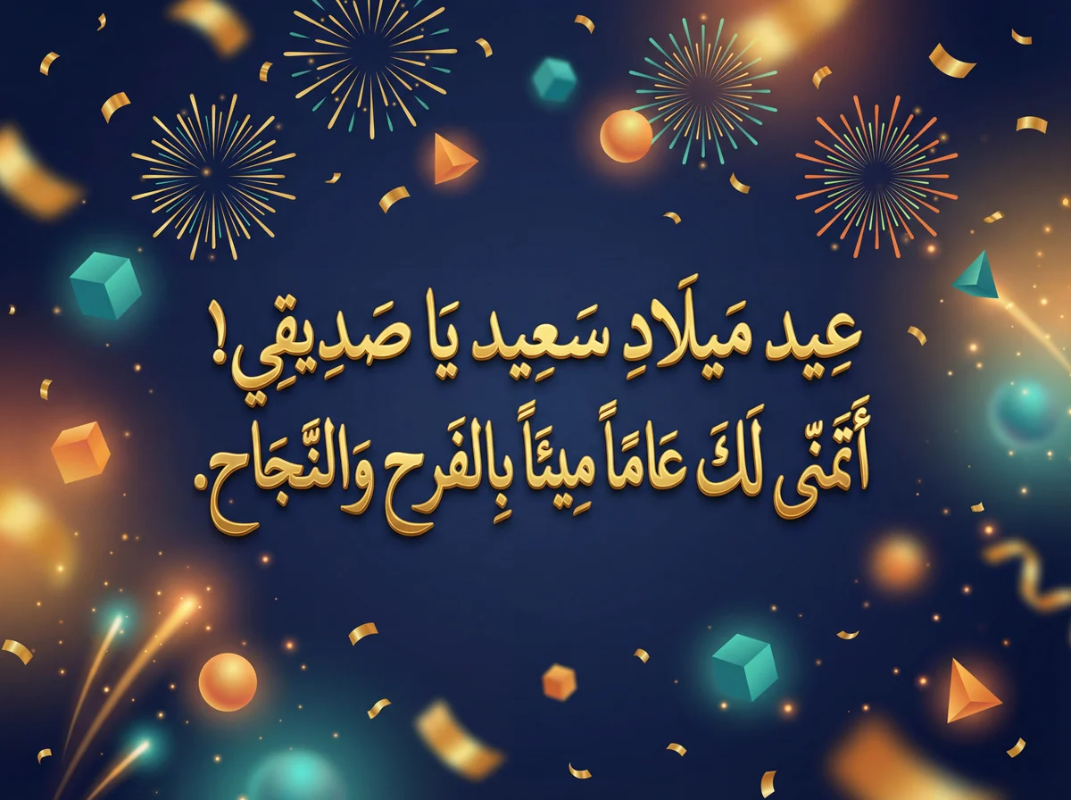 بطاقة تهنئة عيد ميلاد سعيد لصديقي