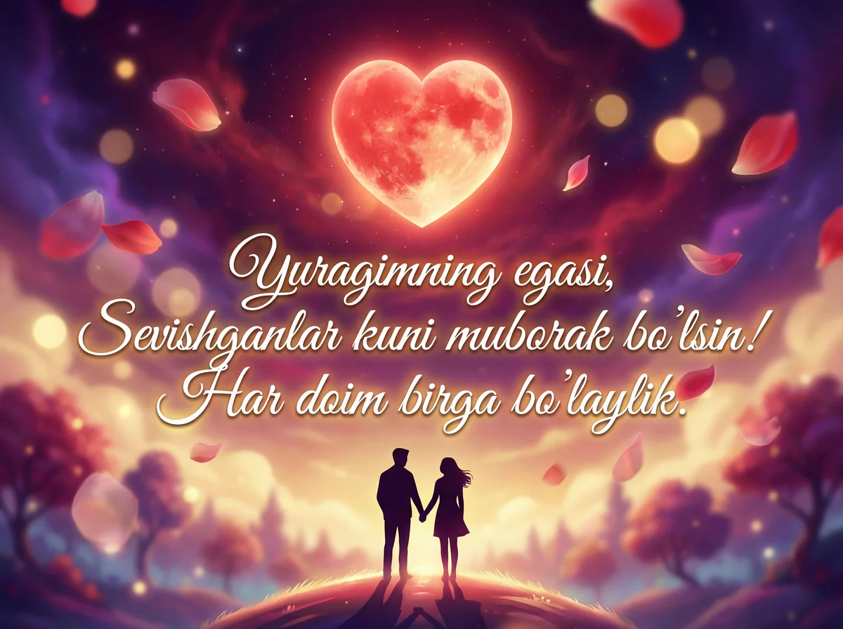 Sevishganlar kuni uchun tabrik kartasi