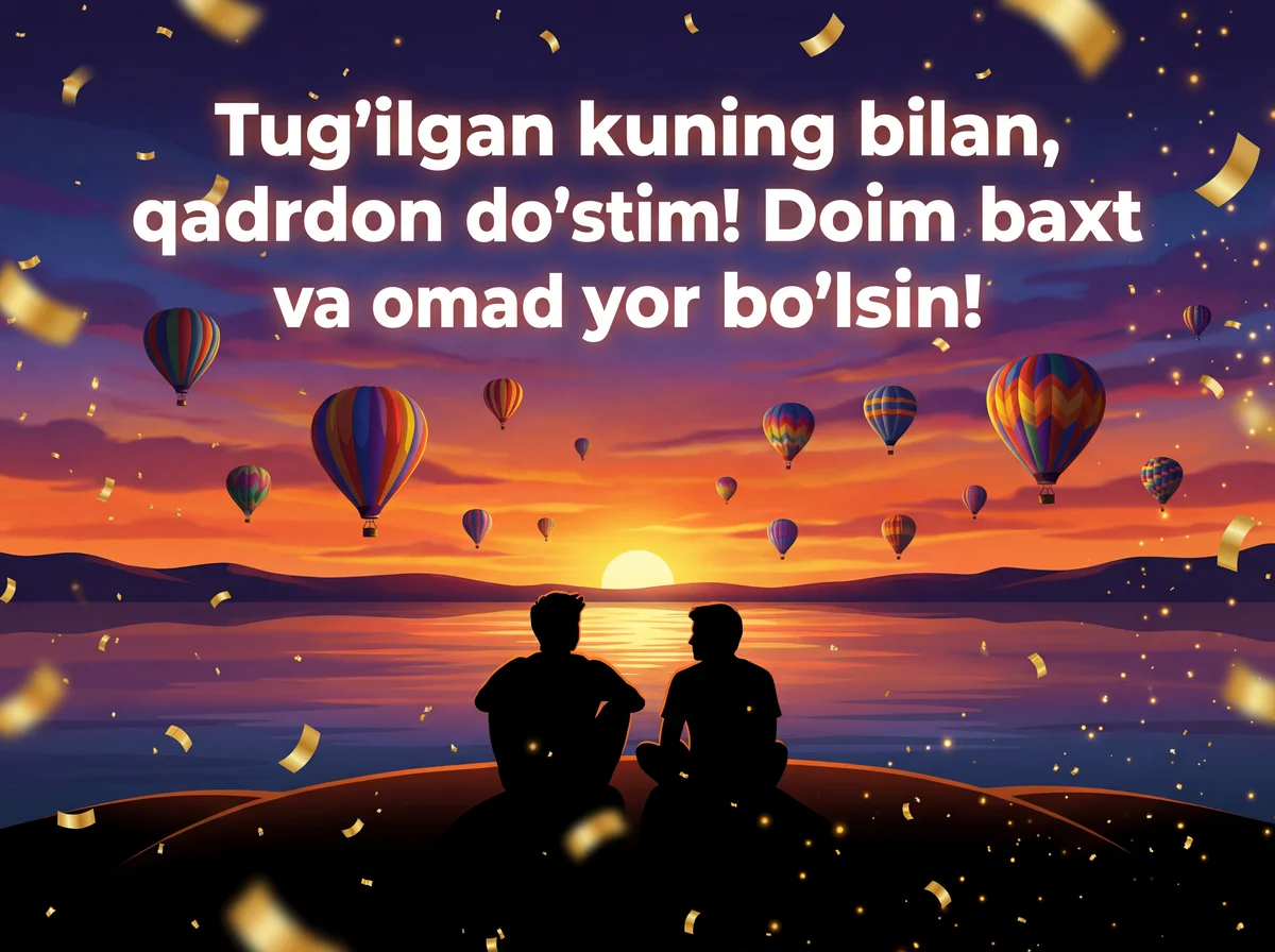 Eng yaxshi do'stimga tug'ilgan kun tabrigi