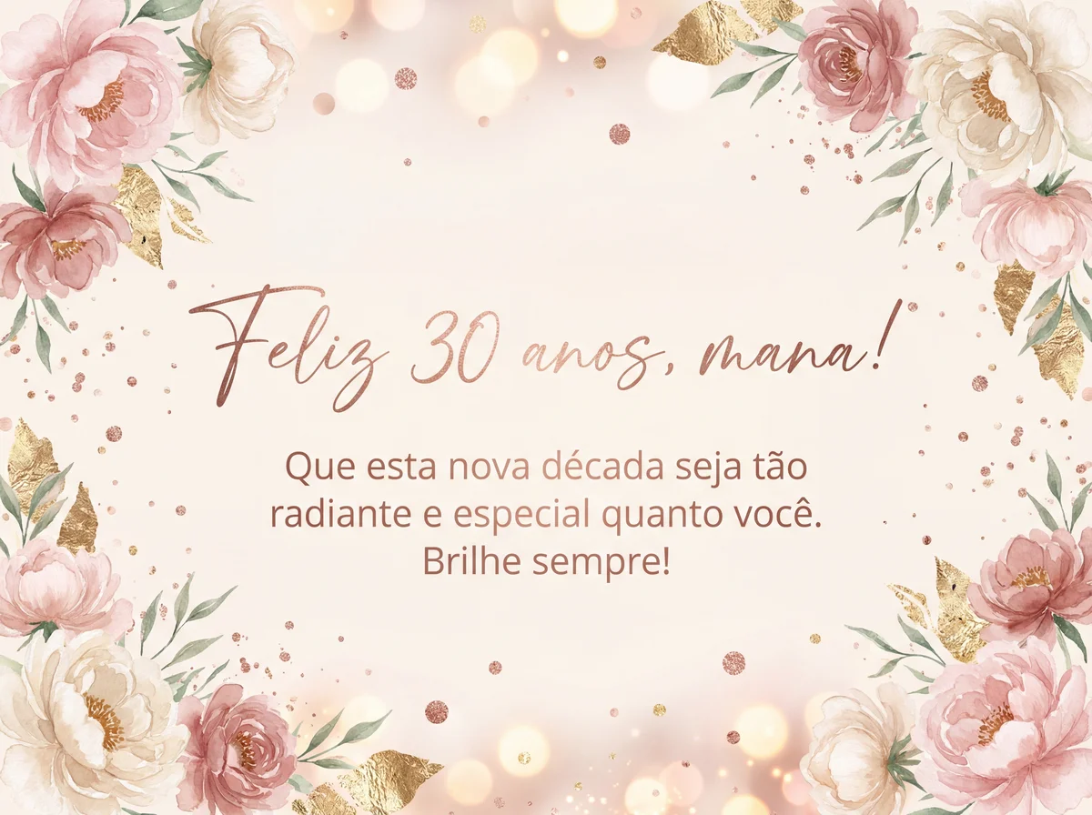 Cartão de aniversário para irmã com 30 anos