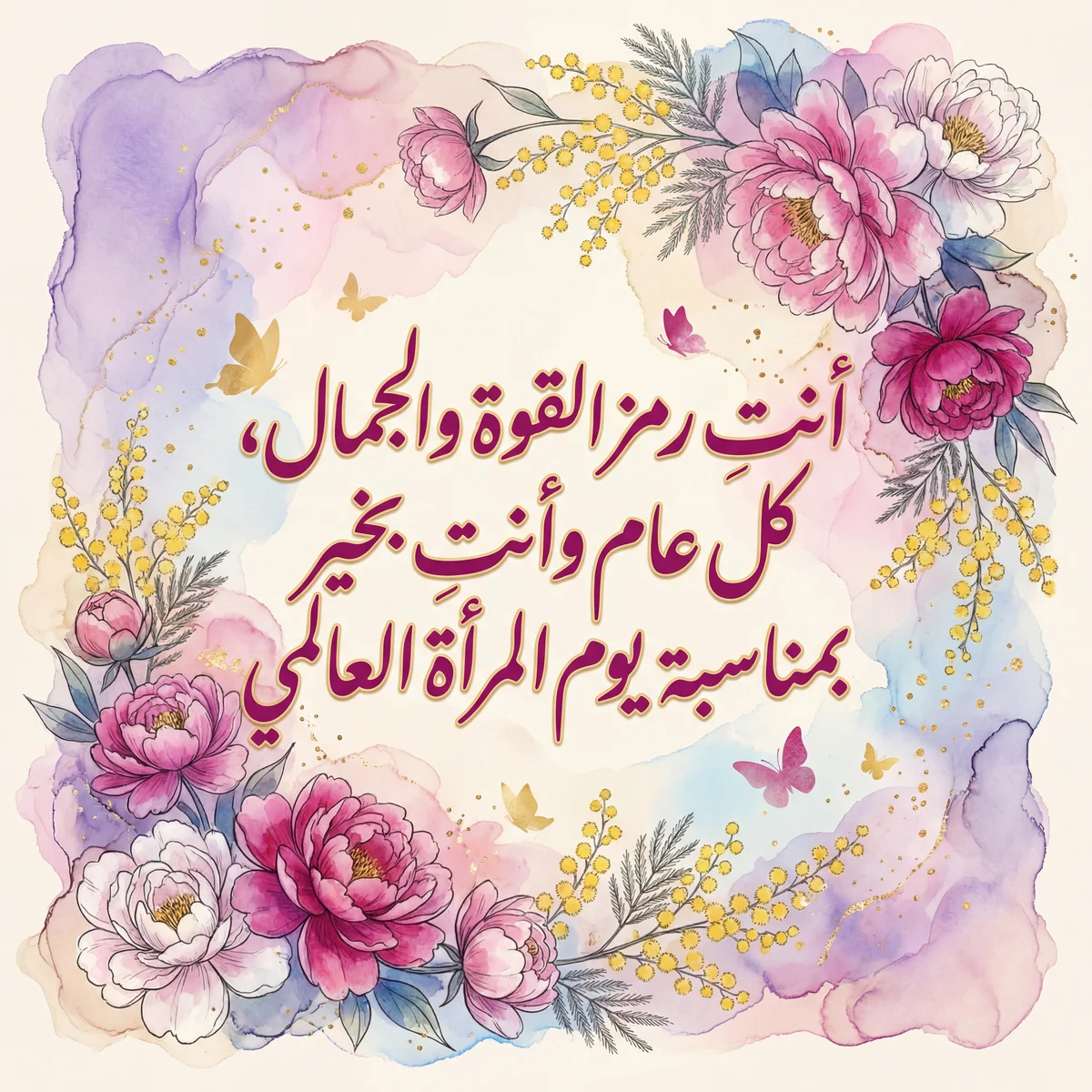 بطاقة تهنئة بمناسبة يوم المرأة العالمي