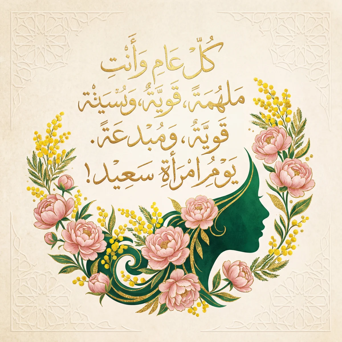 بطاقة تهنئة بيوم المرأة العالمي