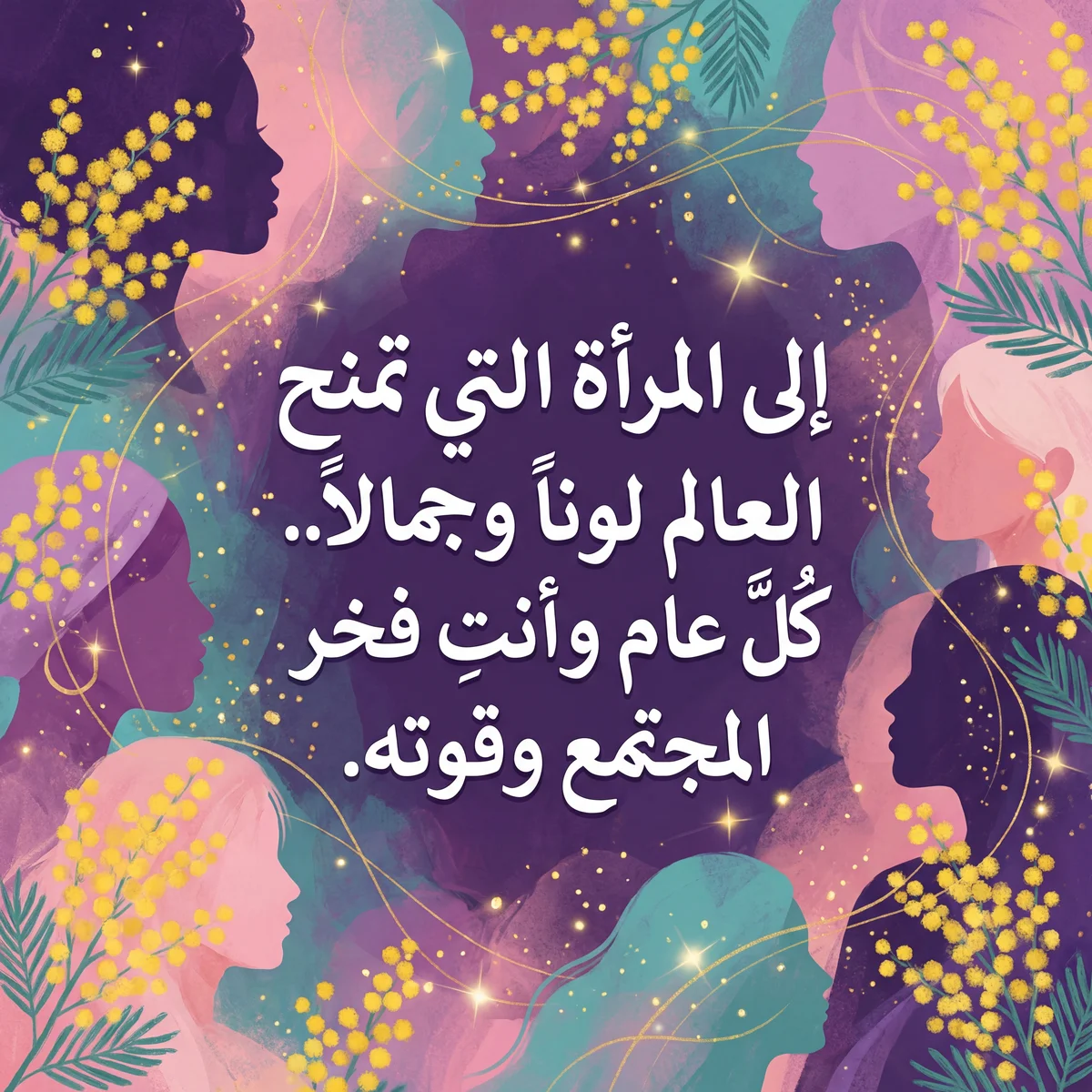 بطاقة تهنئة قصيرة بمناسبة يوم المرأة العالمي