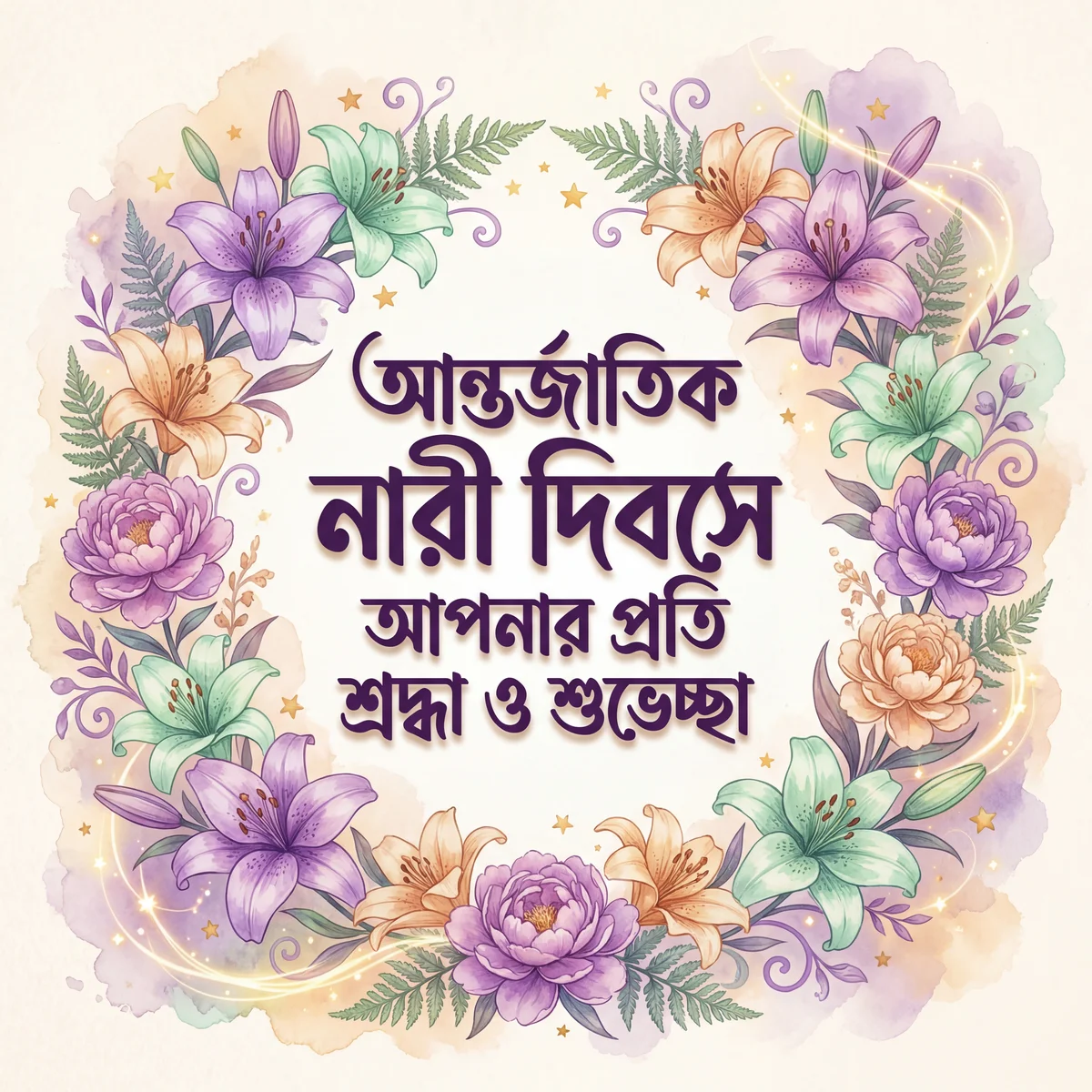 আন্তর্জাতিক নারী দিবসে আপনার প্রতি শ্রদ্ধা ও শুভেচ্ছা।