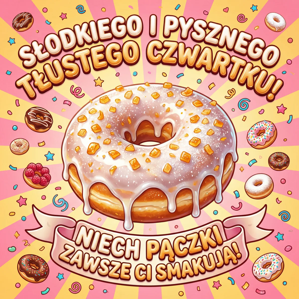 Życzenia na Tłusty Czwartek dla miłośnika pączków