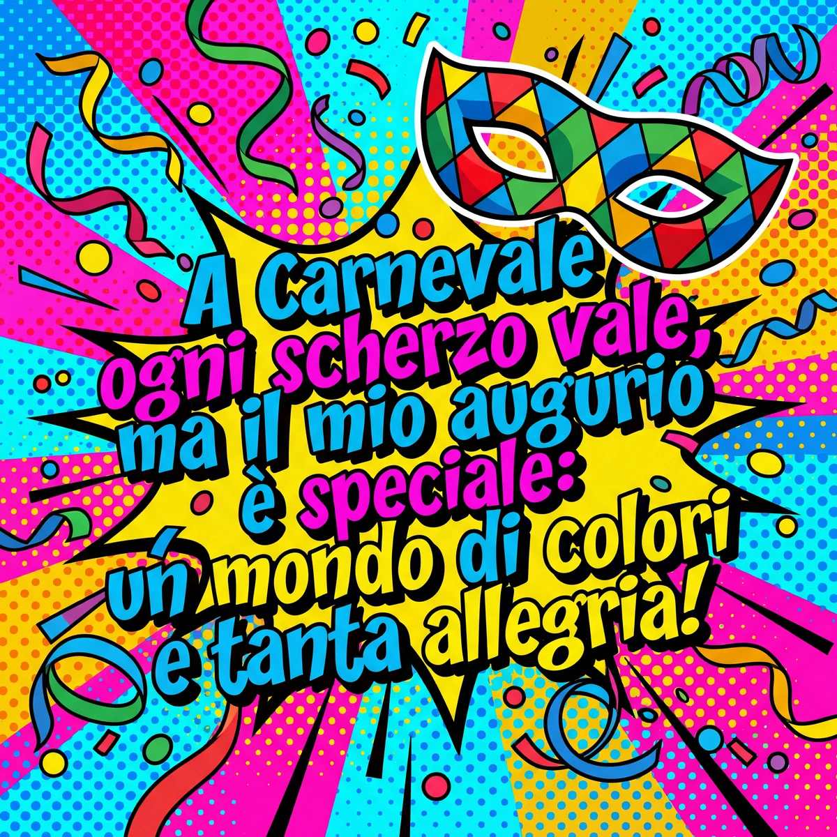Messaggio allegro per Carnevale