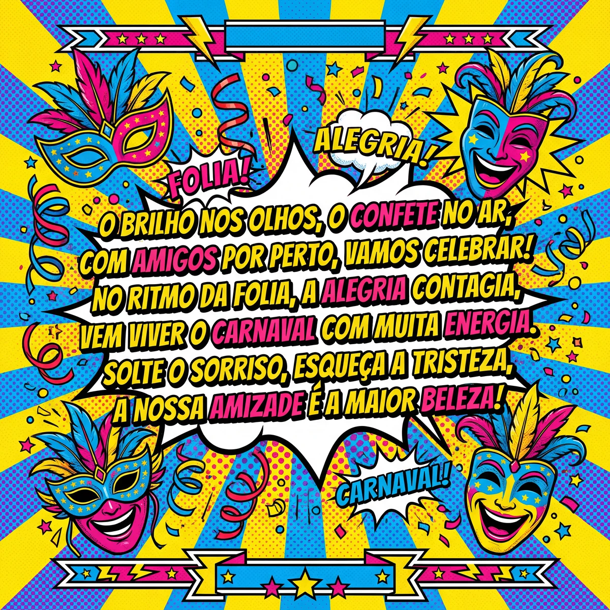 Mensagem divertida de Carnaval para animar os amigos