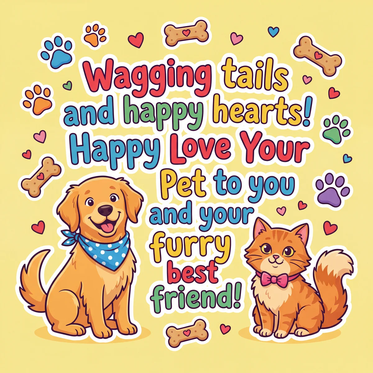 Happy Love Your Pet Day card message for a friend