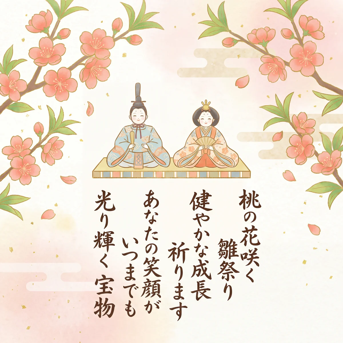 ひな祭りのお祝いメッセージ、大切な娘へ