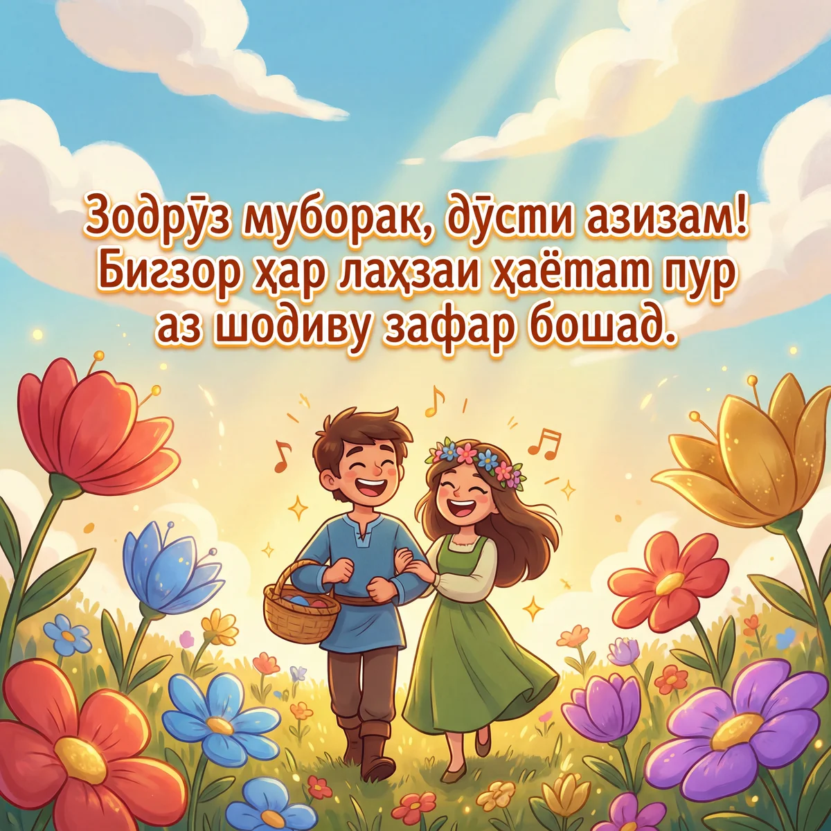 Табрикоти зодрӯз барои дӯсти наздик