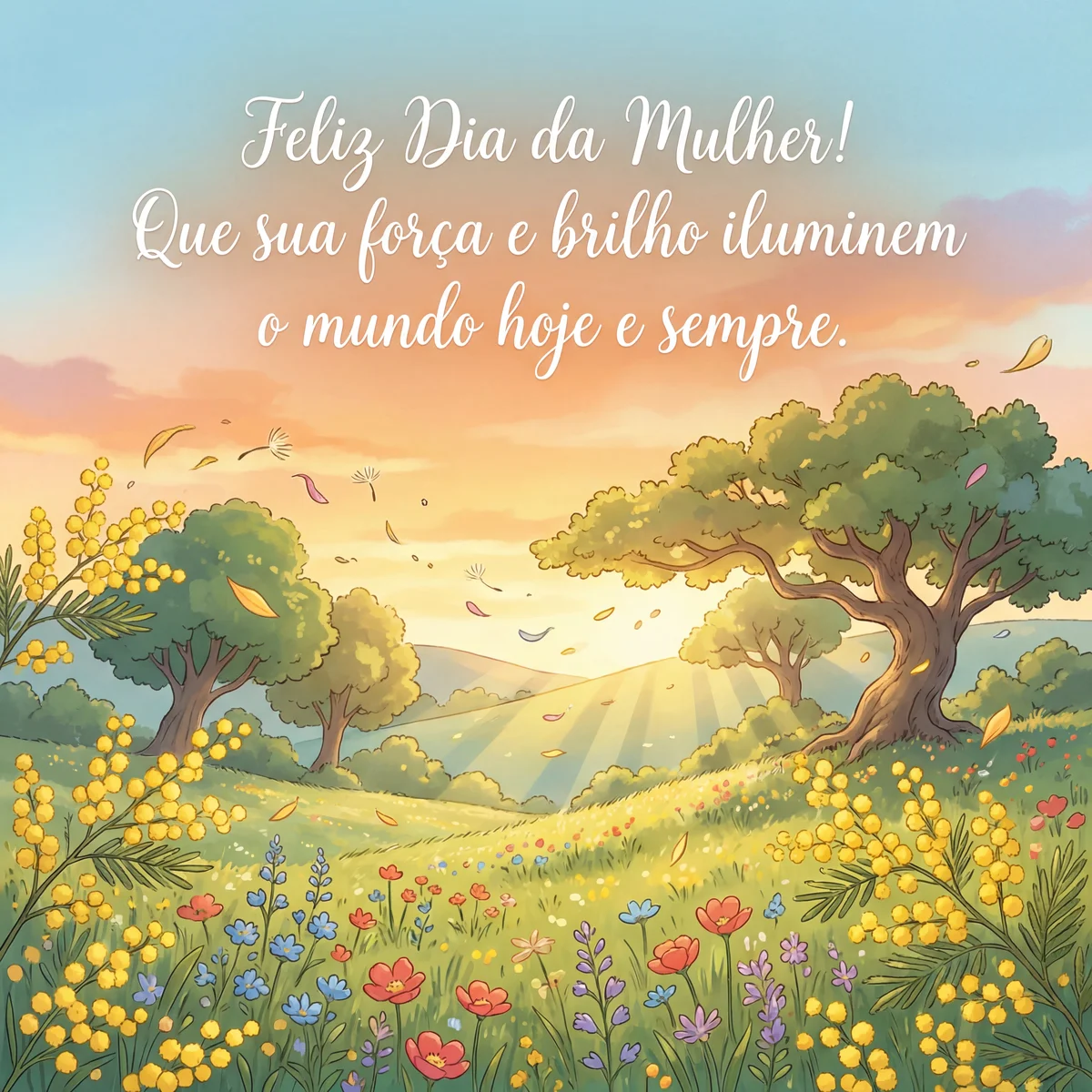 Cartão com mensagem de carinho e celebração para o Dia Inter...