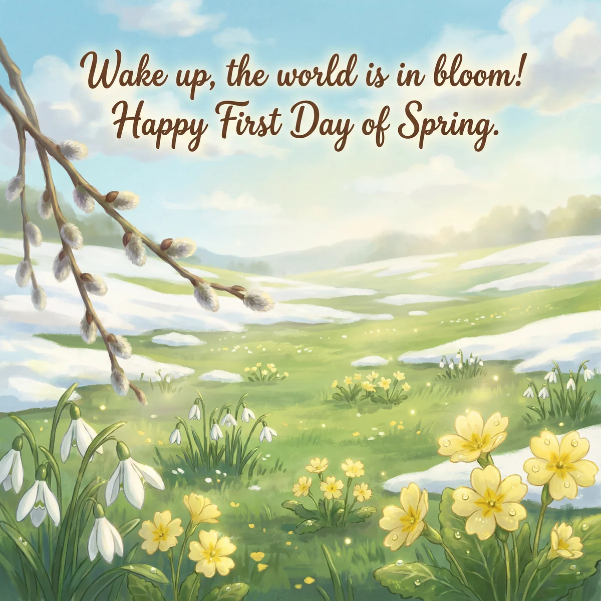 greeting card for the first day of spring