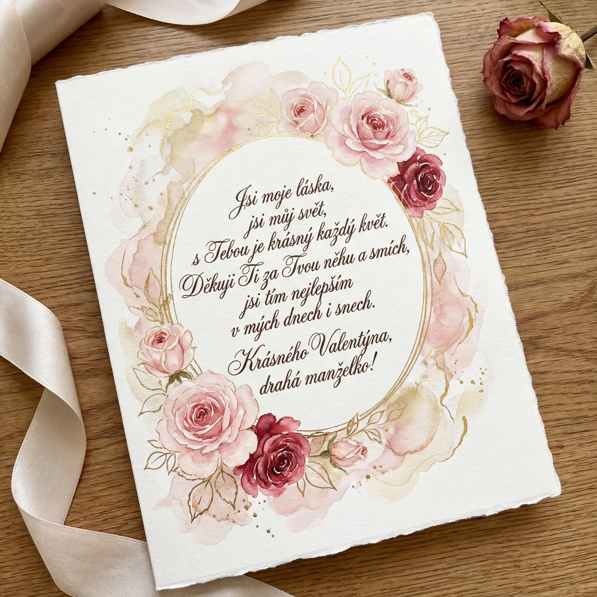 přání k Valentýnu pro manželku