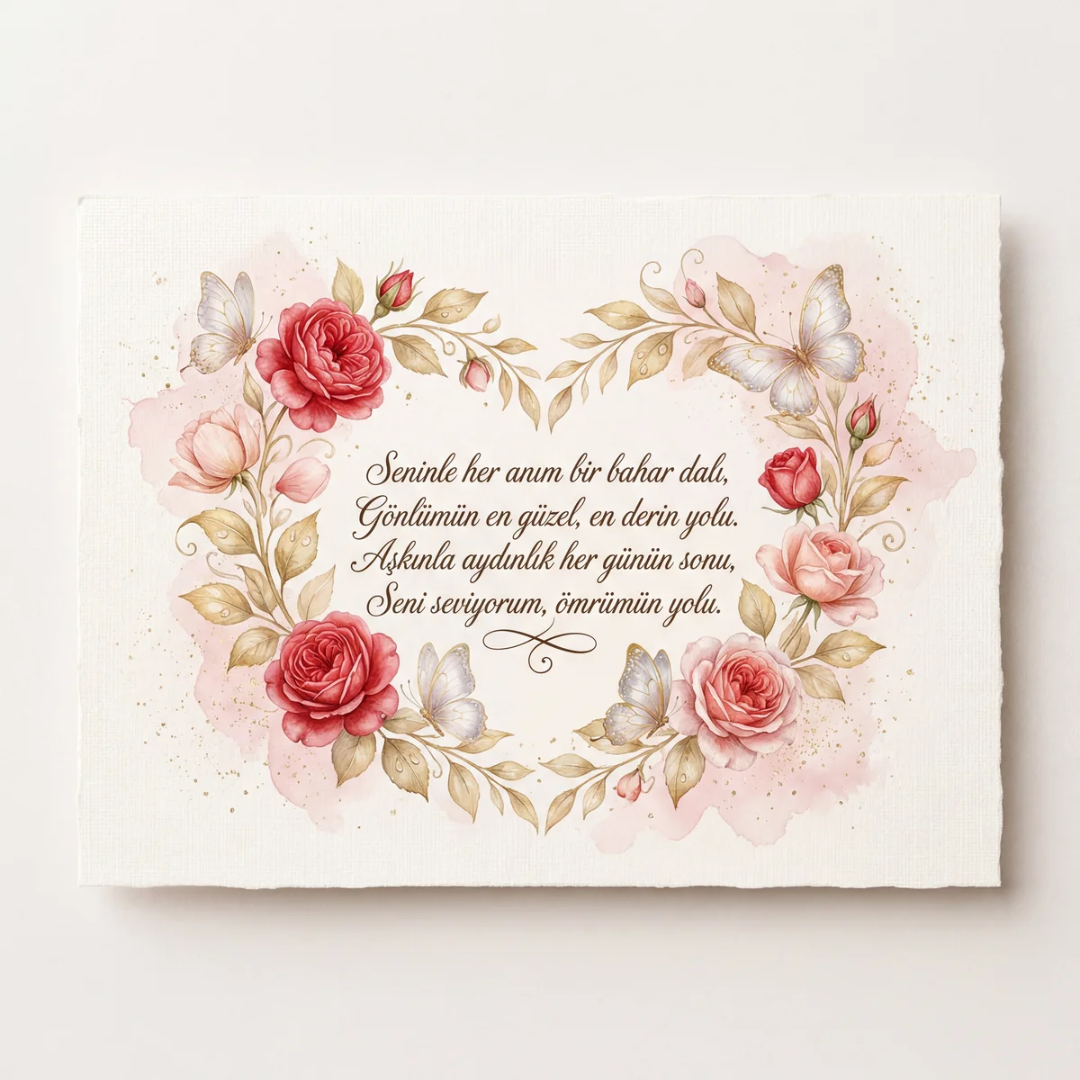 Sevgiliye özel Sevgililer Günü kartı metni