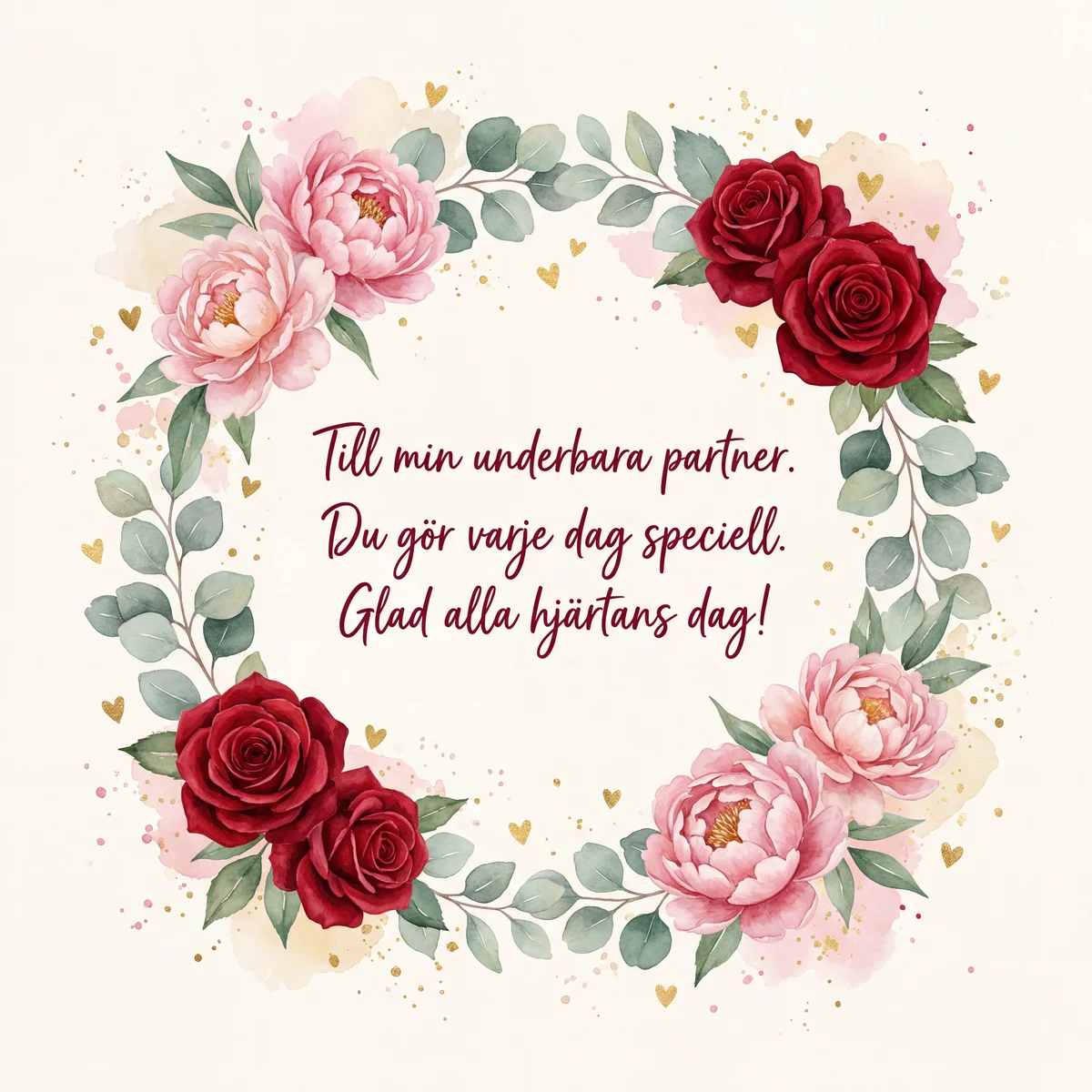 Alla hjärtans dag hälsning till min underbara partner