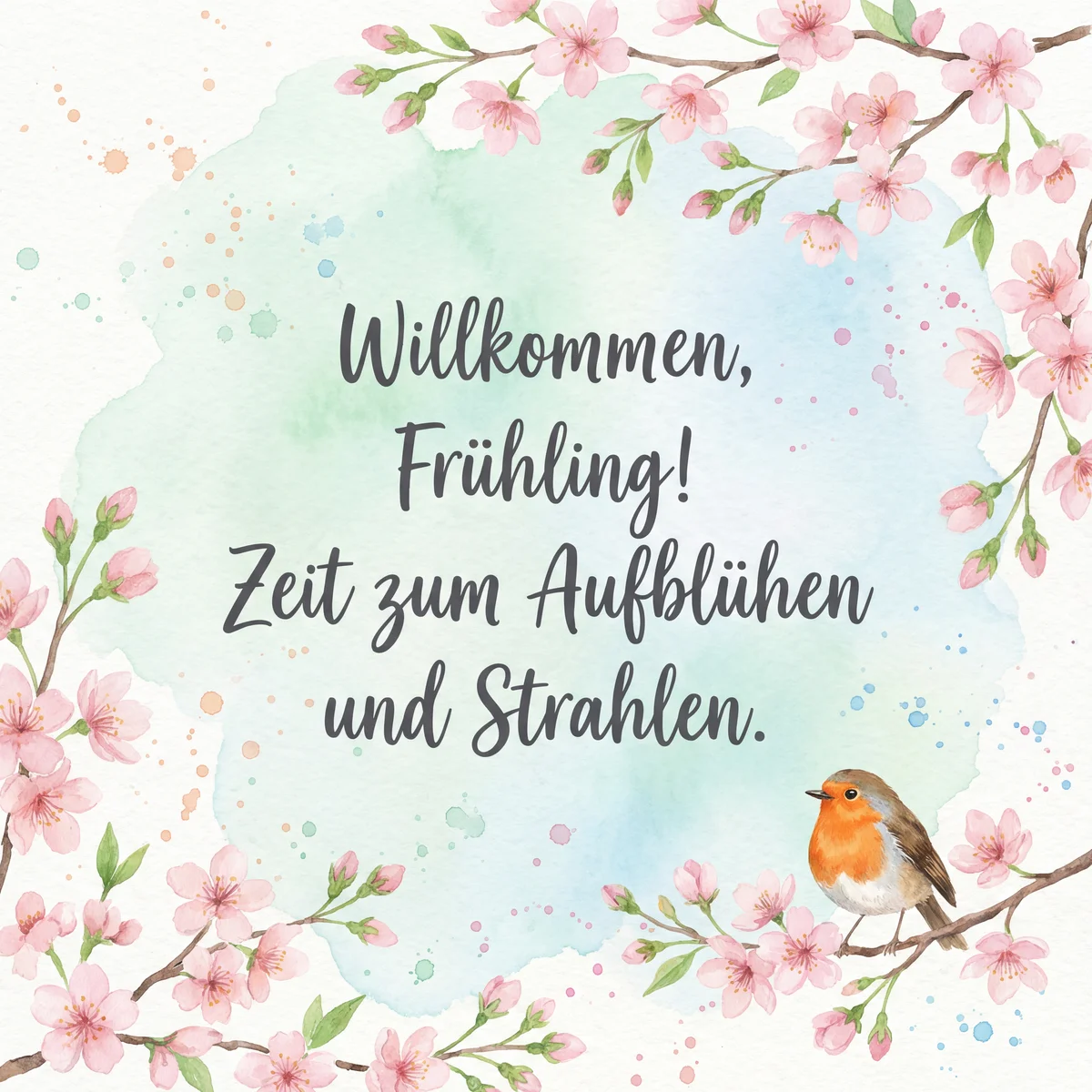 Grußkarte zum Frühlingsanfang