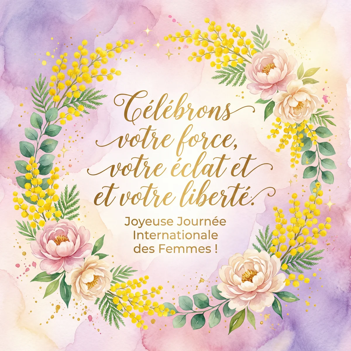 Carte de vœux pour la Journée Internationale des Fem Femmes