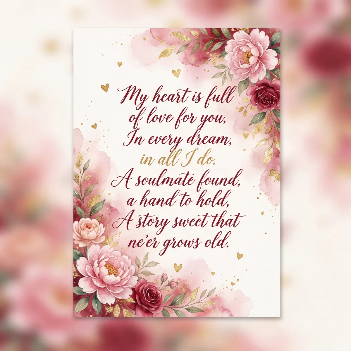 Valentine's Day card message for loved one