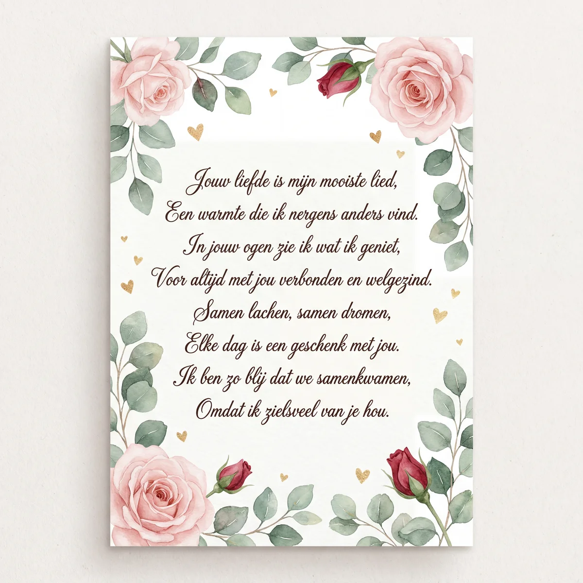 Valentijnsdag kaartje voor geliefde