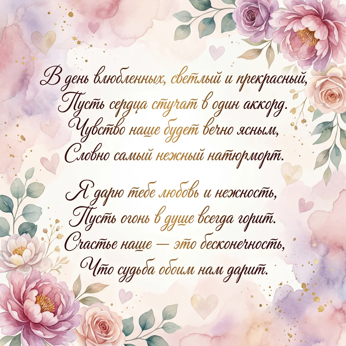 Поздравление с Днем святого Валентина для любимого человека