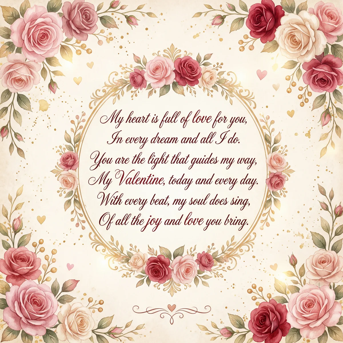 Sweet Valentine's message for my girlfriend