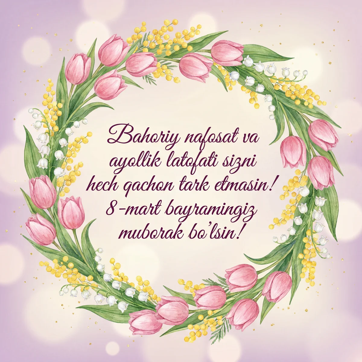 8 mart ayollar bayrami uchun iliq tabrik so'zlari