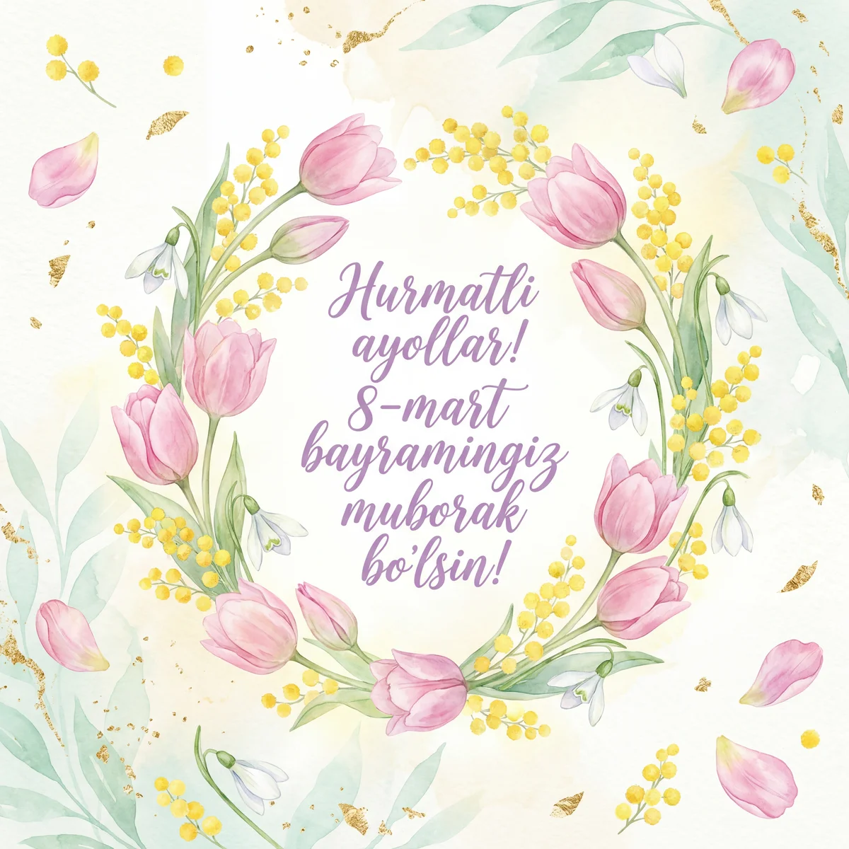 Hurmatli ayollar, 8 mart ayyomingiz muborak bo'lsin!