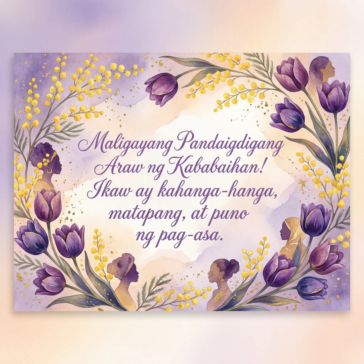 pagbati para sa Pandaigdigang Araw ng Kababaihan