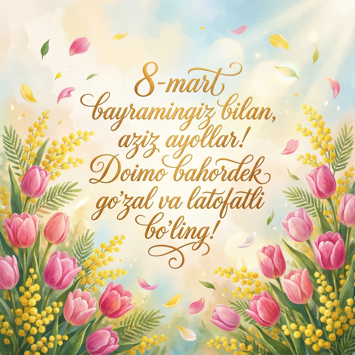 Aziz ayollarimizga 8 mart tabriklari