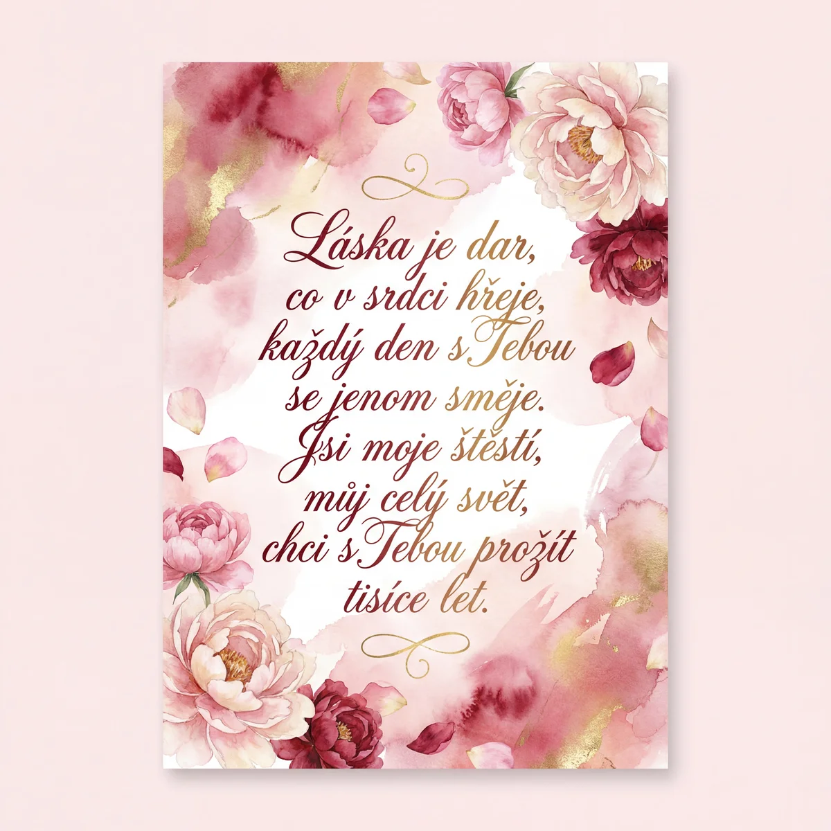 Přání k Valentýnu pro drahou polovičku