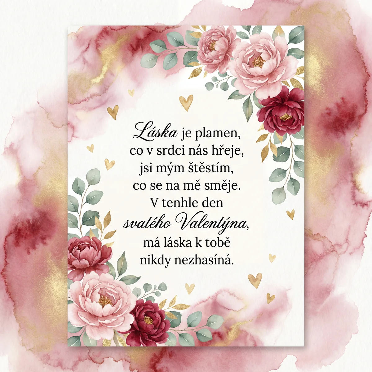 přání k Valentýnu pro milovanou osobu