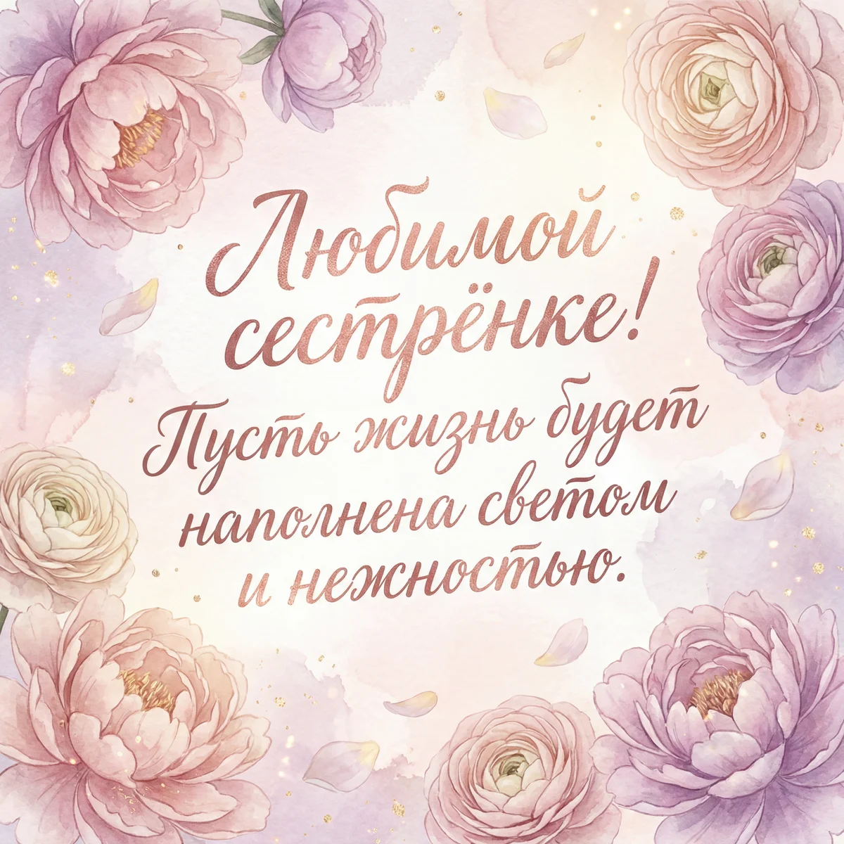 открытка с днём рождения сестре