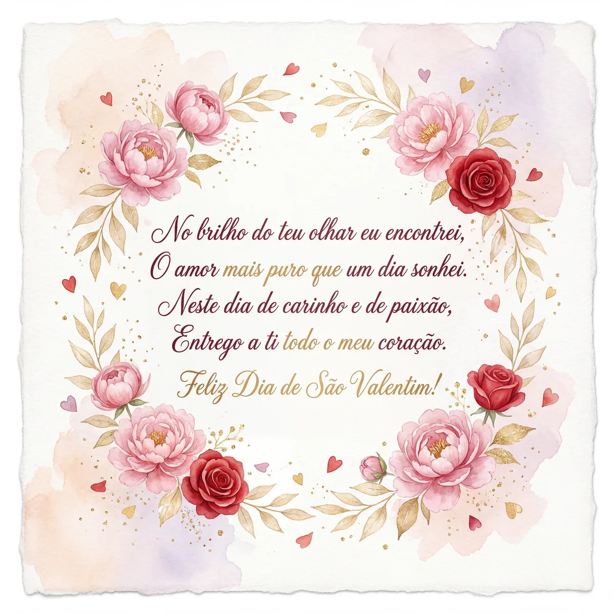 Mensagem romântica para o Dia de São Valentim