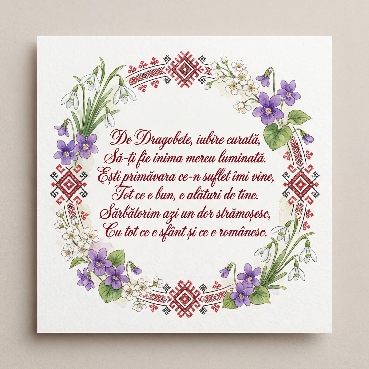 Felicitare de Dragobete pentru persoana iubită