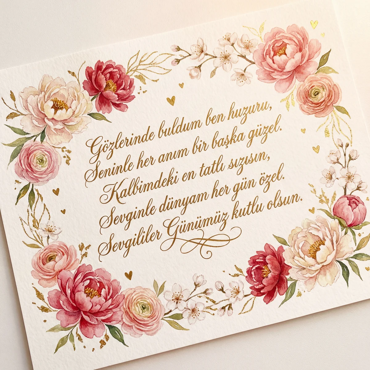 Sevgiliye Sevgililer Günü kartı metni