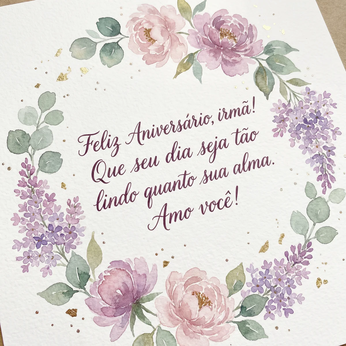 cartão de aniversário para irmã