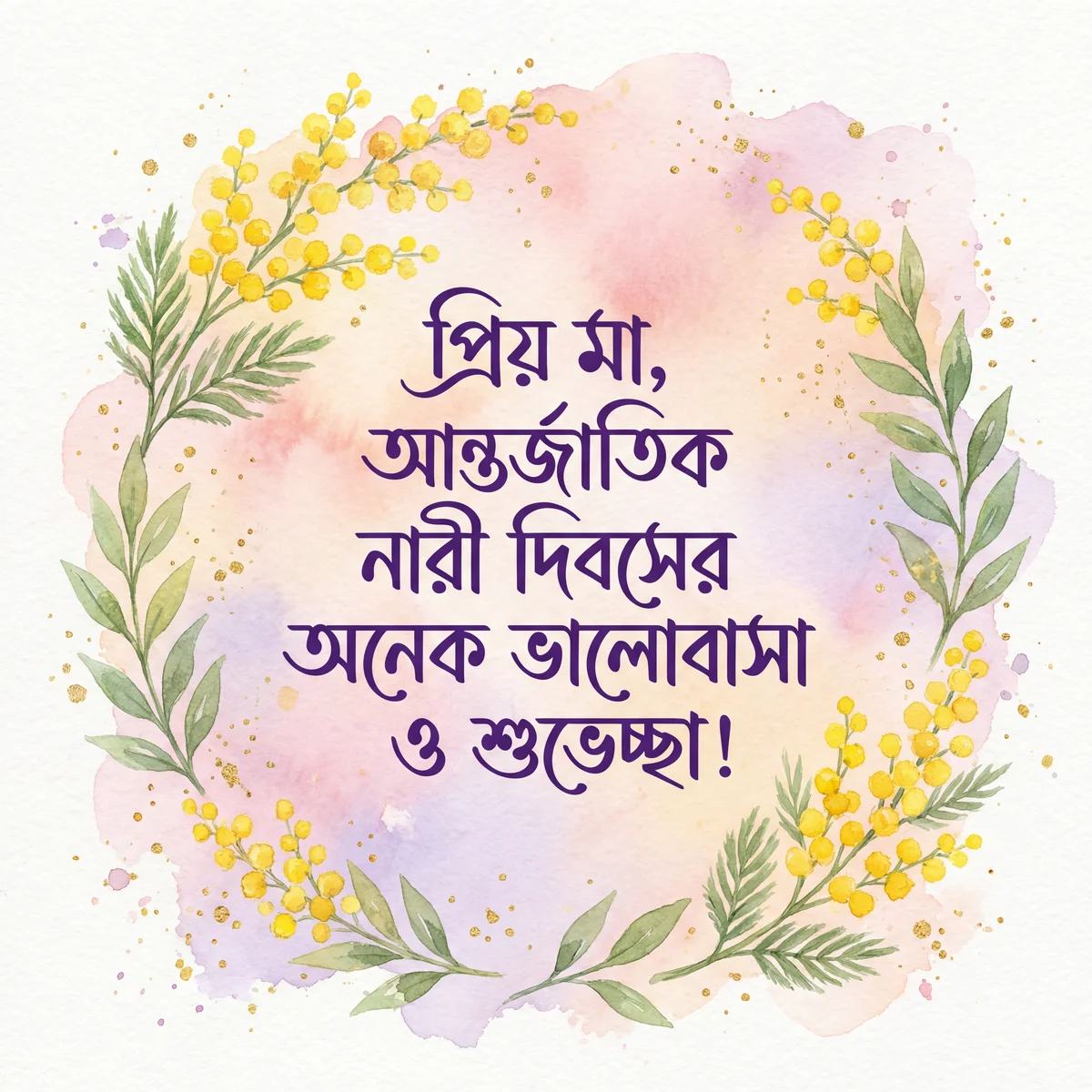 প্রিয় মা, আন্তর্জাতিক নারী দিবসের অনেক শুভেচ্ছা!