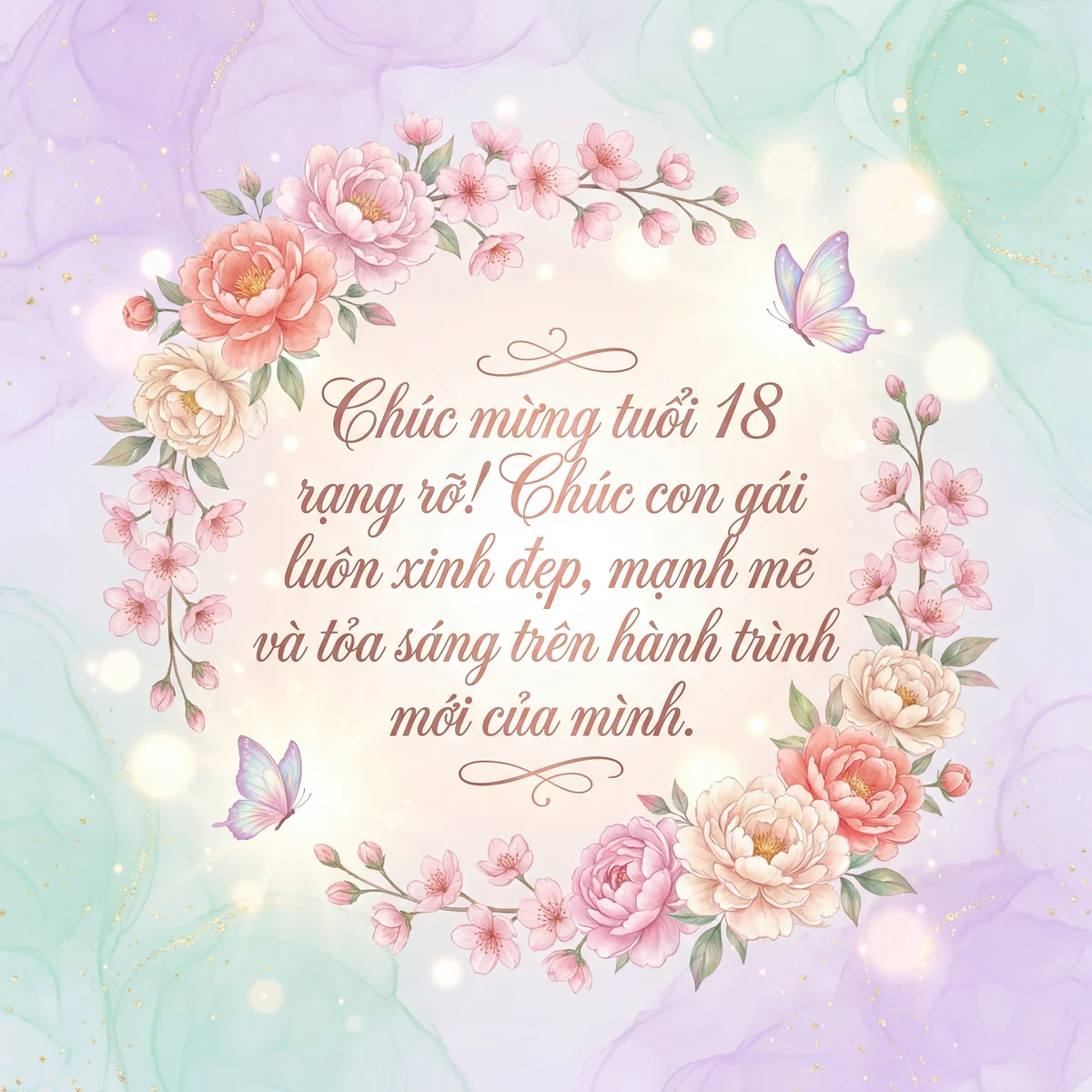 Lời chúc mừng sinh nhật tuổi 18 cho con gái