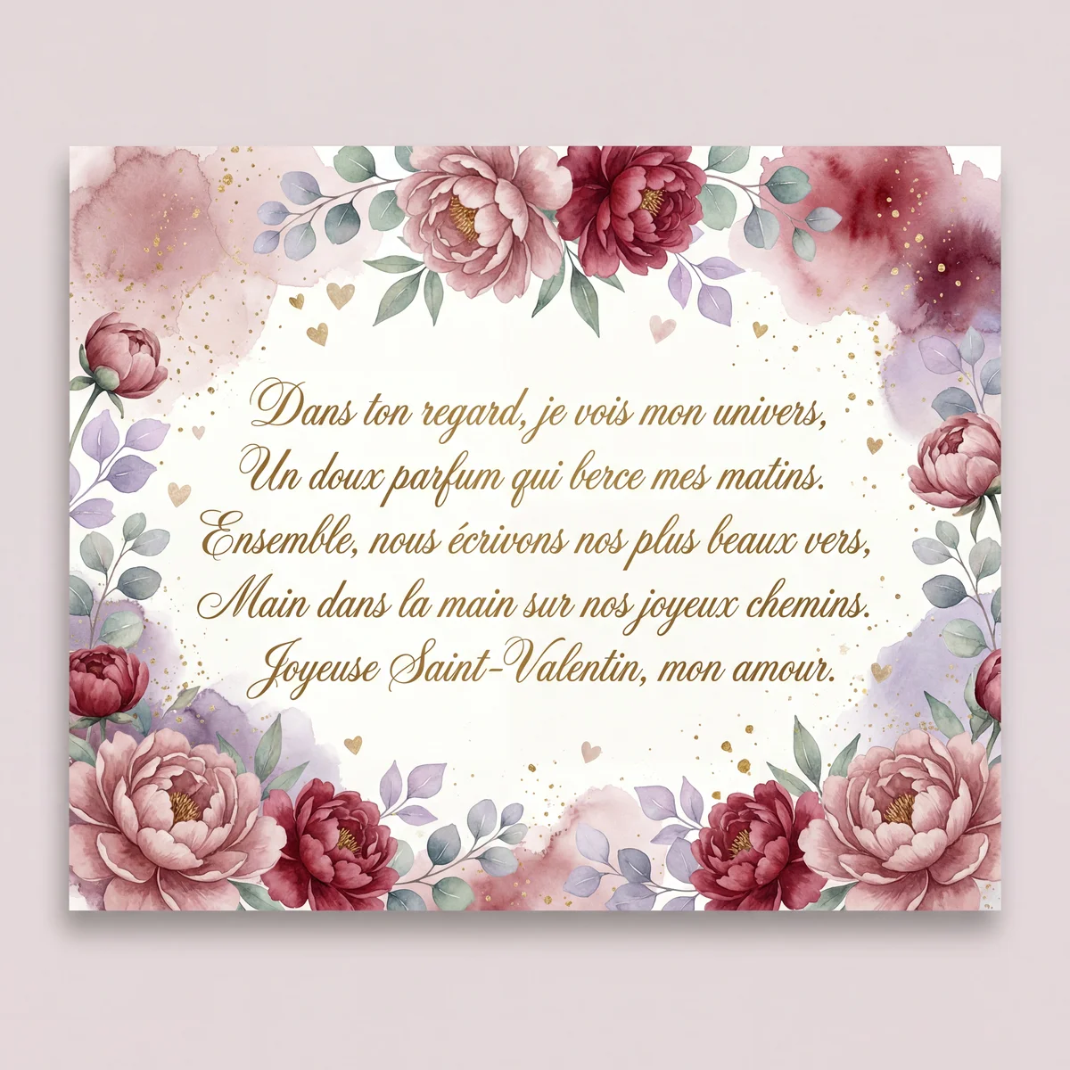 Carte de Saint-Valentin pour mon amour
