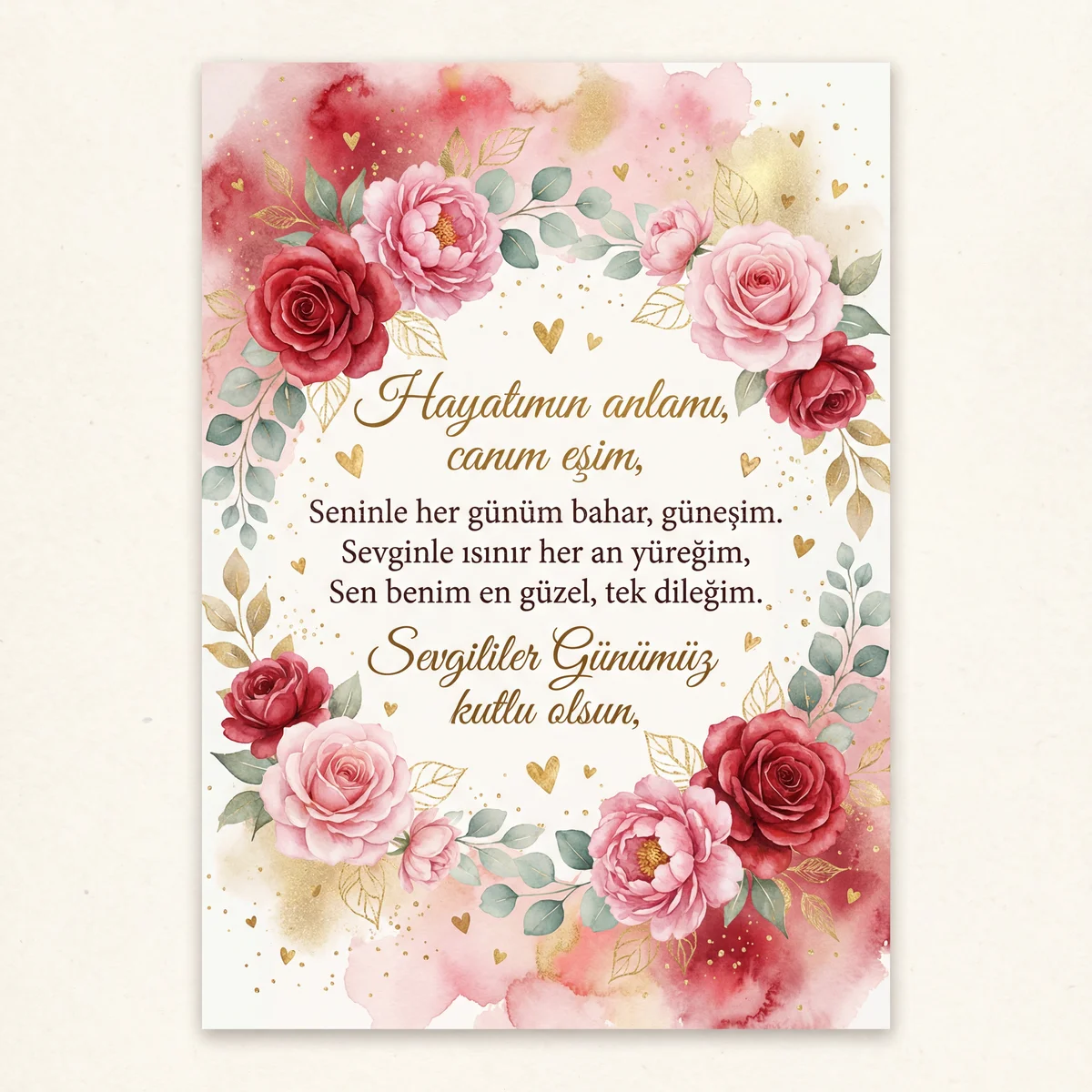 Eşime Sevgililer Günü kartı yazısı