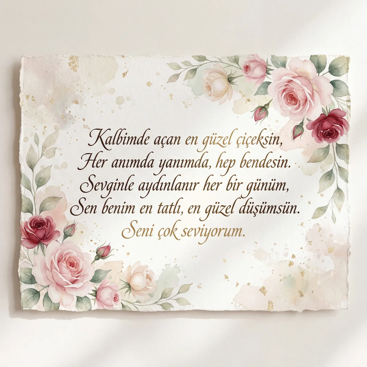 Sevgililer Günü için kısa ve anlamlı kart mesajı